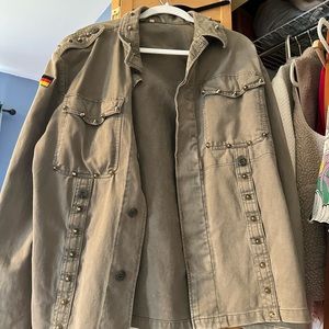 Vintage Army style jacket with gold studs